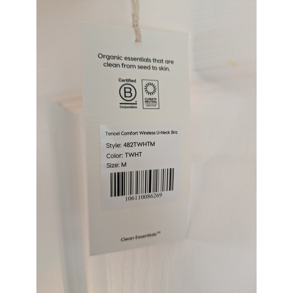 MATE The Label Tencel Comfort Wireless U-Neck Bra White M NWT - Picture 3 of 4